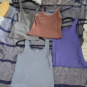 Women's Scoop Neck Tank Top - Light Blue, Gray, Mauve, Purple Pack